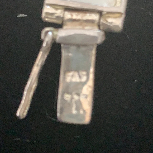 Sterling silver, black Onyx and mother of pearl bracelet - Picture 10 of 10